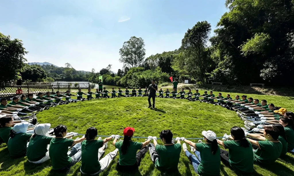 Oguards employees go camping and have a BBQ team-building in Huizhou
